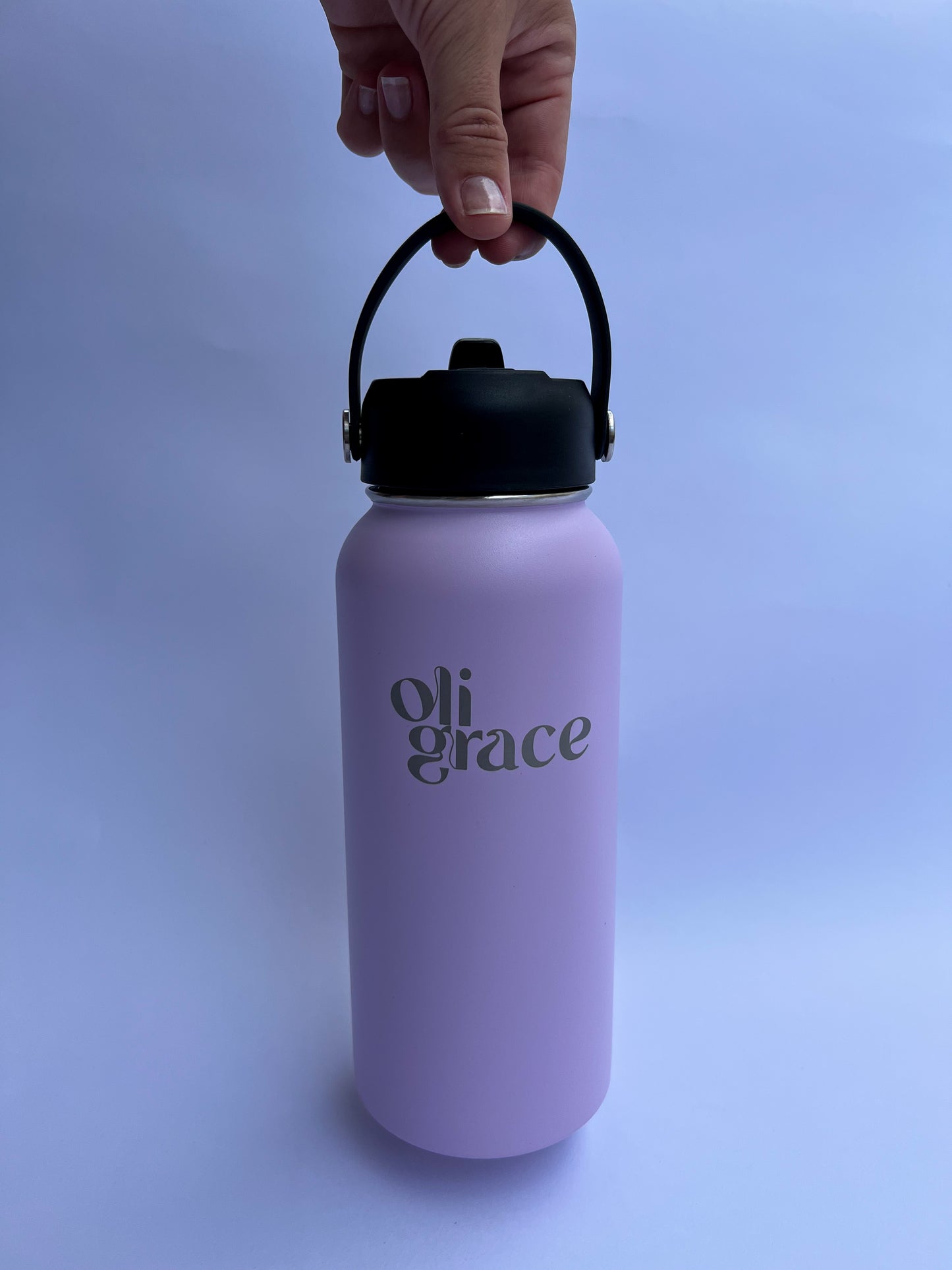 Stainless steel 1 L drink bottle Lilac colour. 