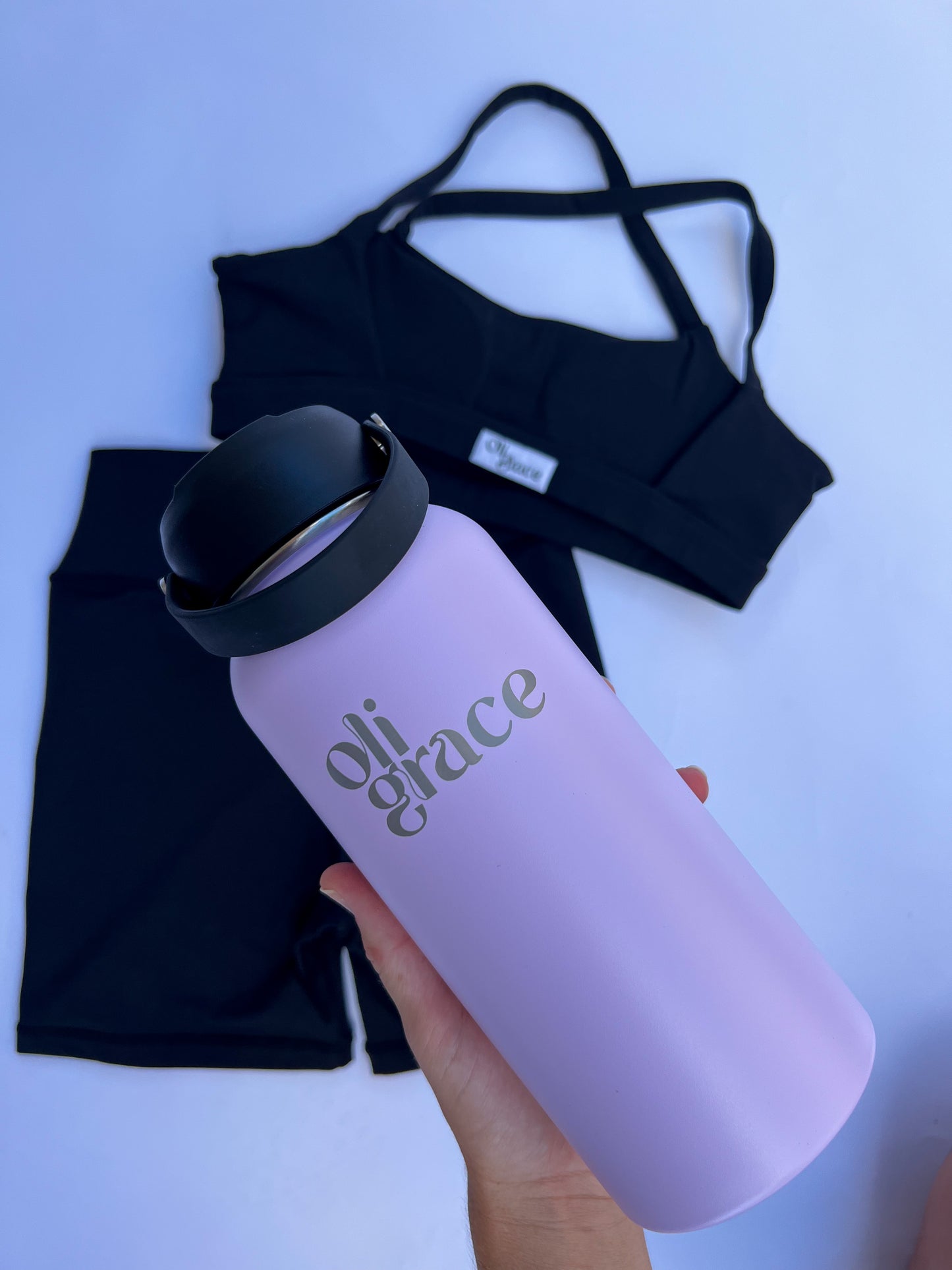 Stainless steel 1 L drink bottle Lilac colour. 